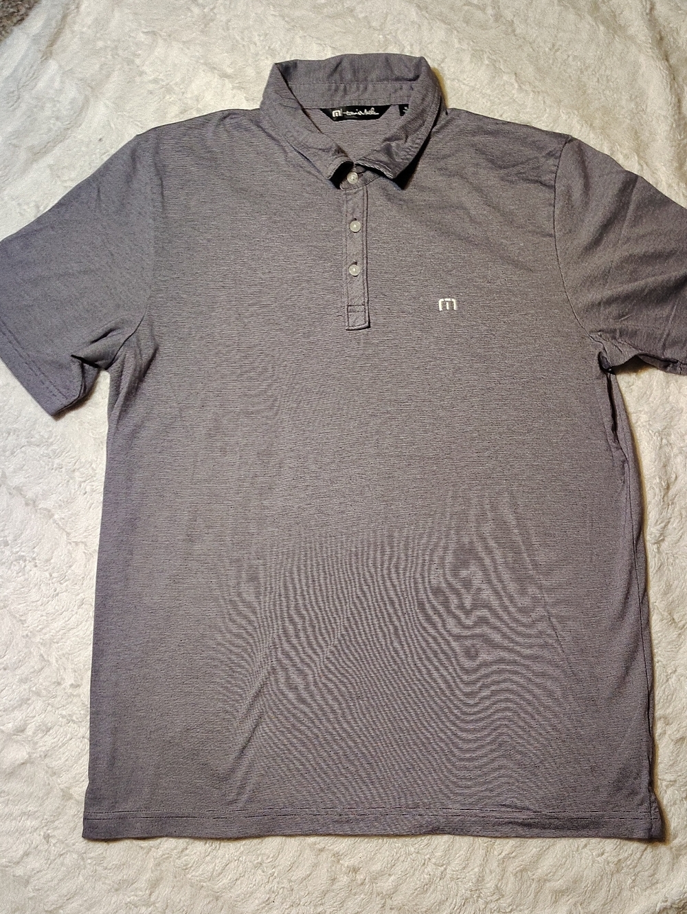 Travis Mathew Men's Gray Polo with Subtle Texture